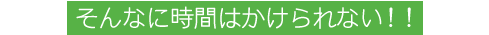 そんなに時間はかけられない!!